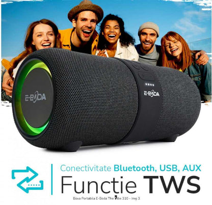 Boxă Portabilă E-Boda, The Vibe 310, Neagră - FIDELORIS