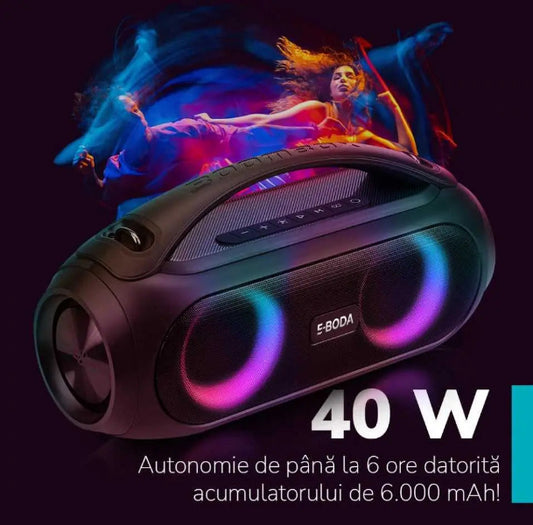 Boxă Portabilă E-Boda, The Vibe 410, Neagră - FIDELORIS