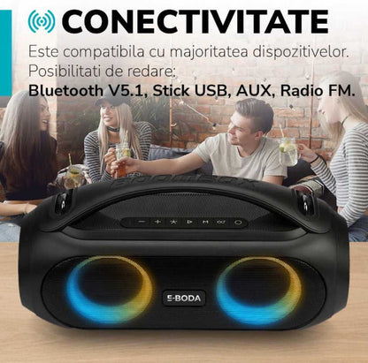 Boxă Portabilă E-Boda, The Vibe 410, Neagră - FIDELORIS