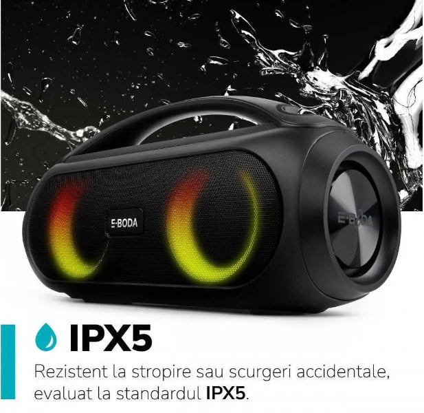 Boxă Portabilă E-Boda, The Vibe 410, Neagră - FIDELORIS