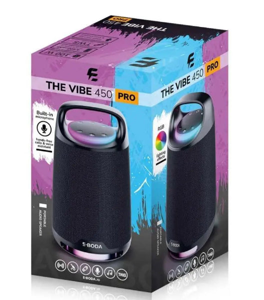 Boxă Portabilă E-Boda, The Vibe 450 PRO, Neagră - FIDELORIS