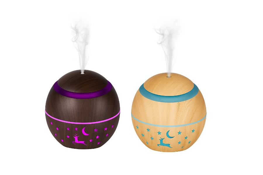 Difuzor de Aromaterapie cu Ultrasunete și Umidificator de Aer, Lumină LED
