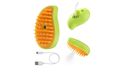 Perie 3 în 1 pentru Animale de Companie cu Aburi, Pulverizator și Dozator Integrat