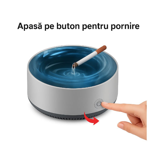 Scrumieră Electrică cu Aspirație Directă și Purificator de Aer