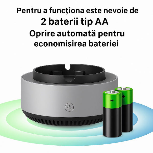 Scrumieră Electrică cu Aspirație Directă și Purificator de Aer