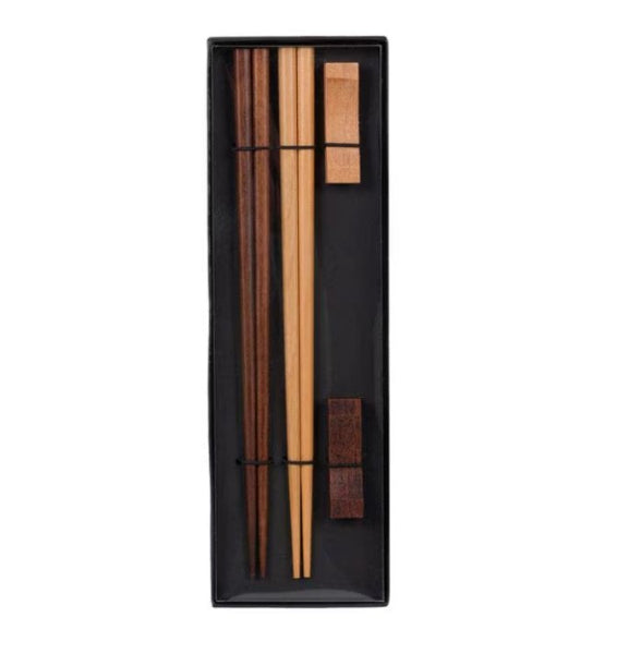 Set 2 Bețe Chopsticks din Lemn cu Suport