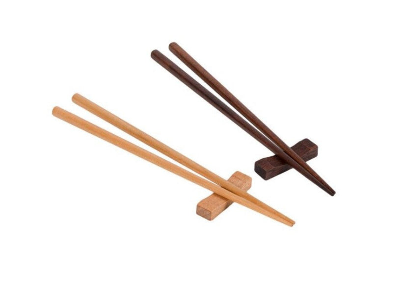 Set 2 Bețe Chopsticks din Lemn cu Suport