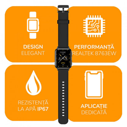 Smartwatch E-Boda, SQ - Vega Pro, Negru - FIDELORIS