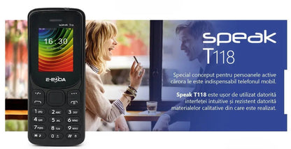 Telefon Mobil E-Boda, T118, Negru/Albastru - FIDELORIS