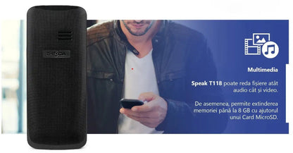 Telefon Mobil E-Boda, T118, Negru/Albastru - FIDELORIS
