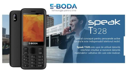 Telefon Mobil E-Boda, T328, Negru/Argintiu - FIDELORIS