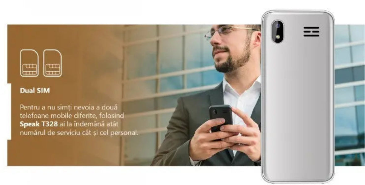 Telefon Mobil E-Boda, T328, Negru/Argintiu - FIDELORIS