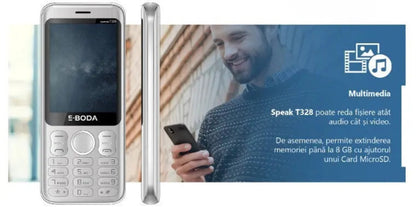 Telefon Mobil E-Boda, T328, Negru/Argintiu - FIDELORIS